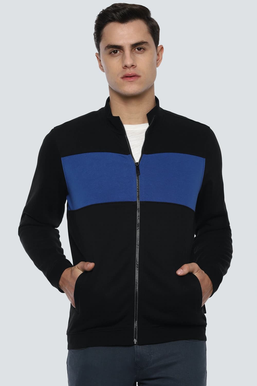 Men Casual Black Print Sweatshirt | Louisphilippe