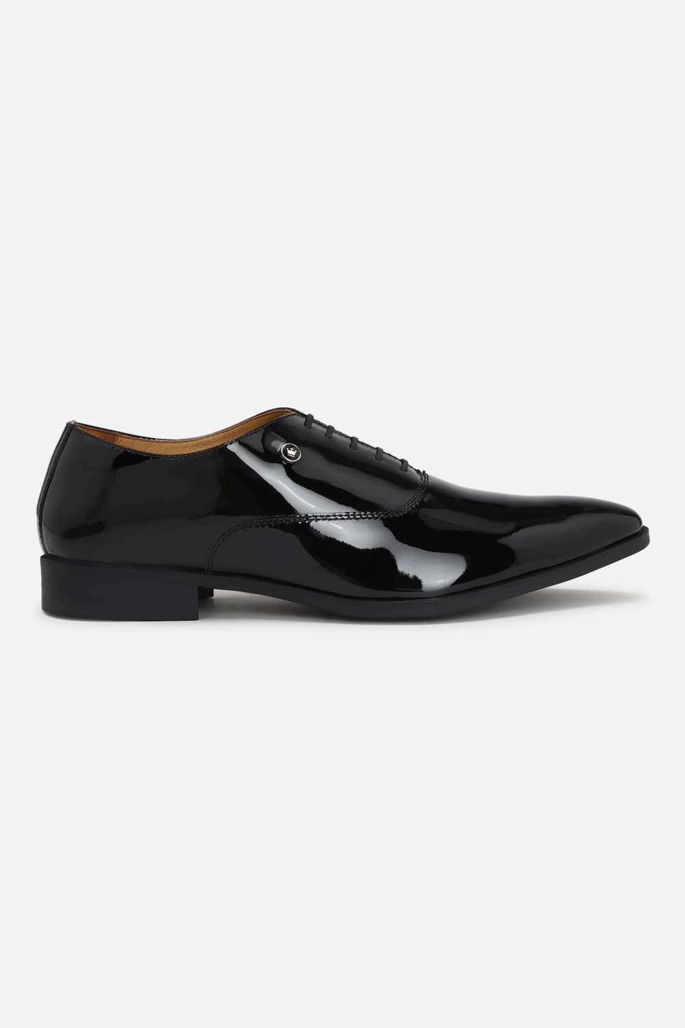 Men Patent Oxford Leather Black Lace Up Shoes | Louisphilippe
