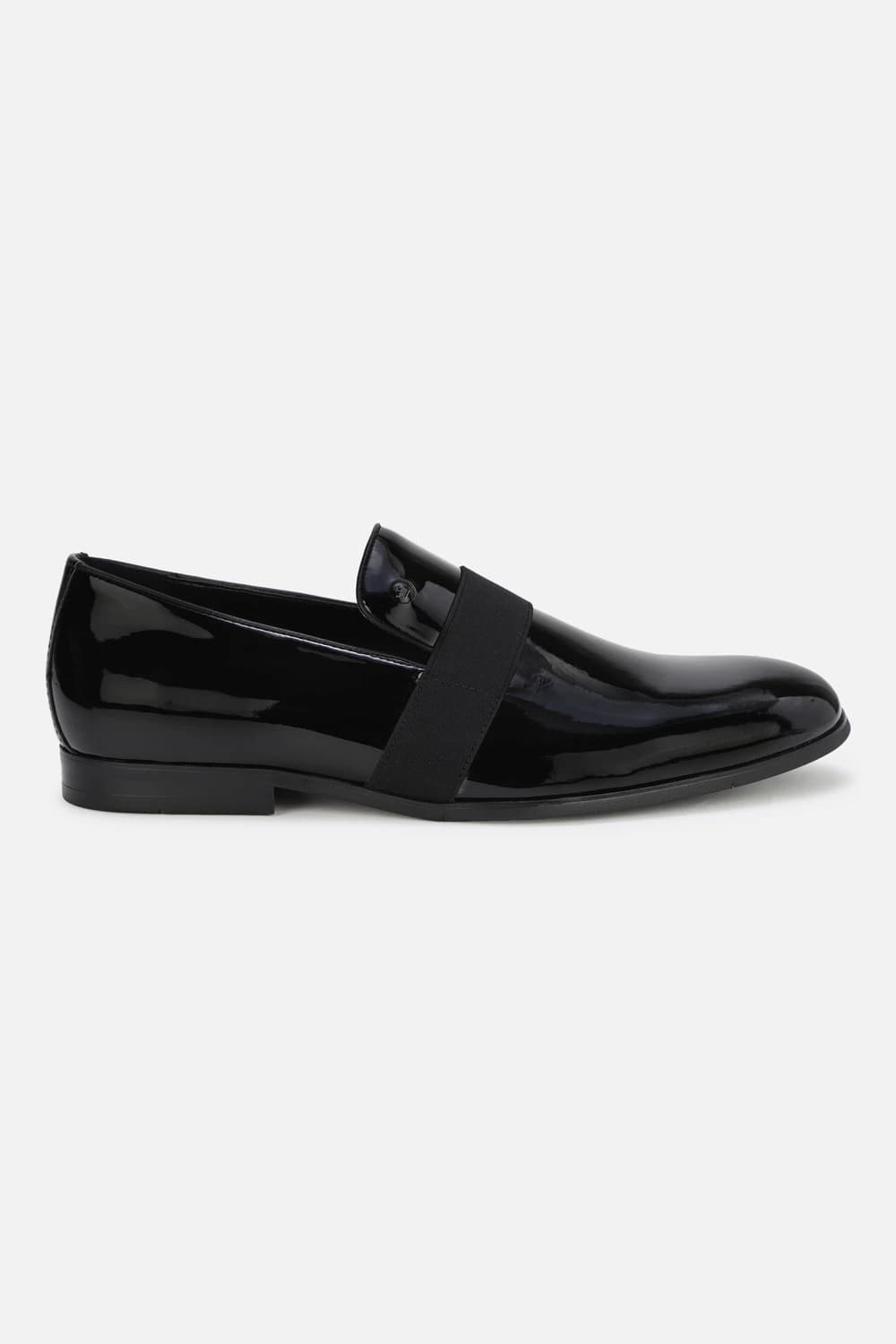 Men Patent Leather Black Slip On Shoes | Louisphilippe Men Patent Leather Black Slip On Shoes | Louisphilippe