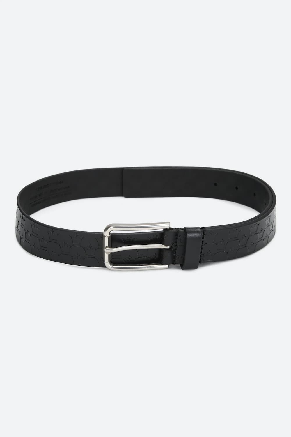 Men Black Textured Genuine Leather Casual Belt | Louisphilippe