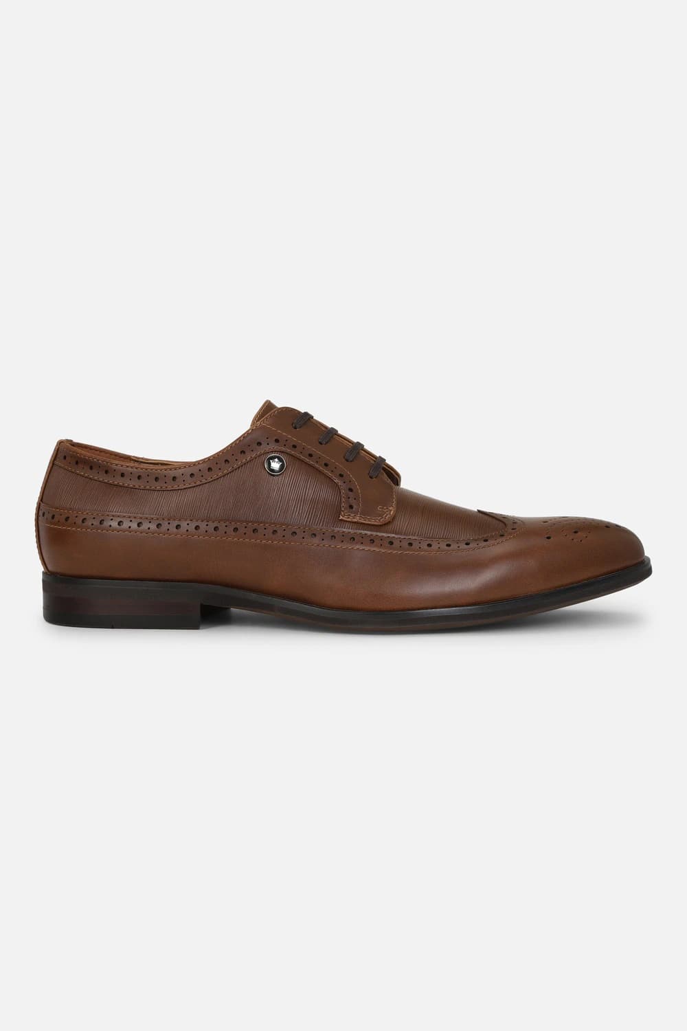 Men Brogue Derby PU Brown Lace Up Shoes | Louisphilippe