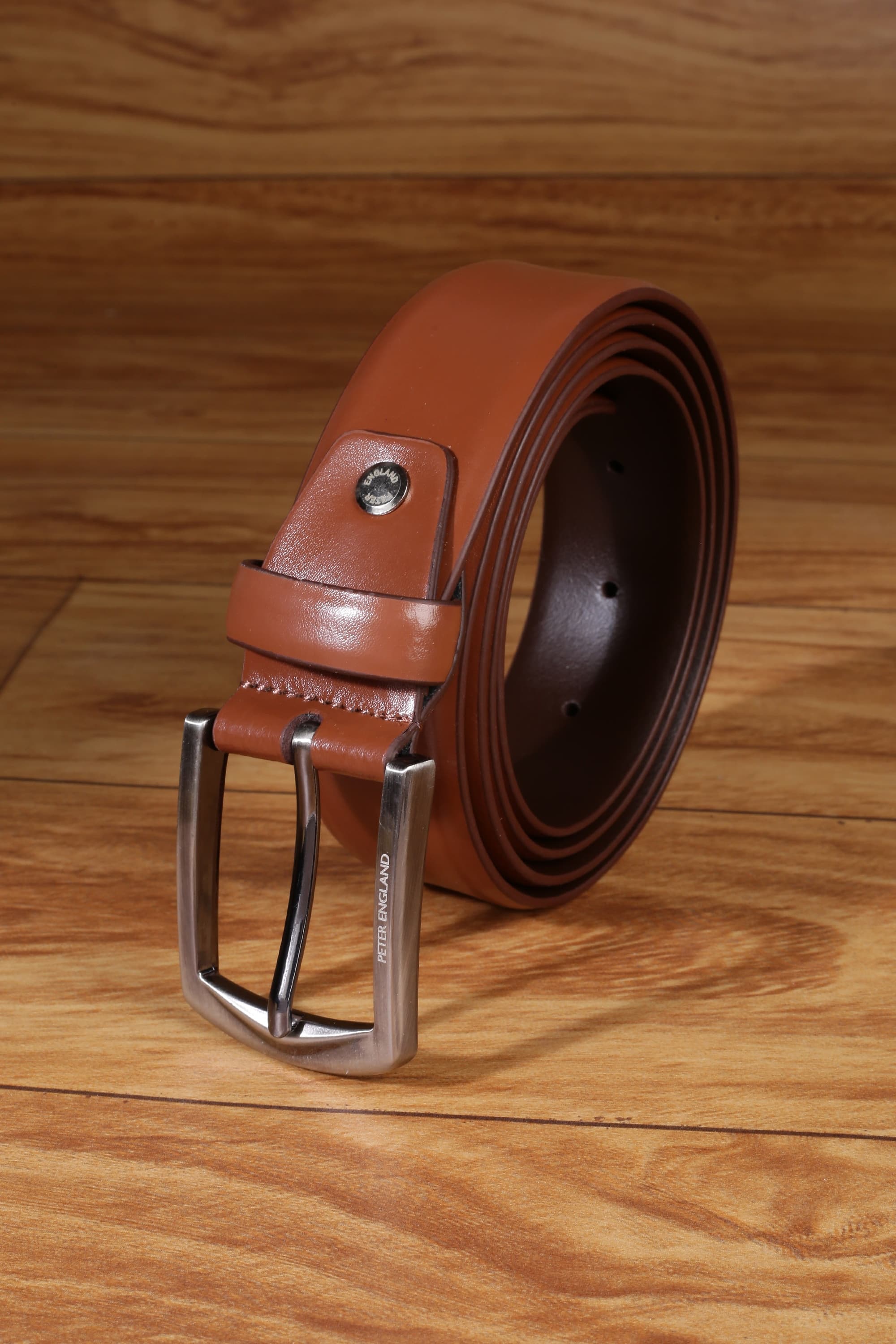 Men Brown Solid Leather Belt | Peterengland