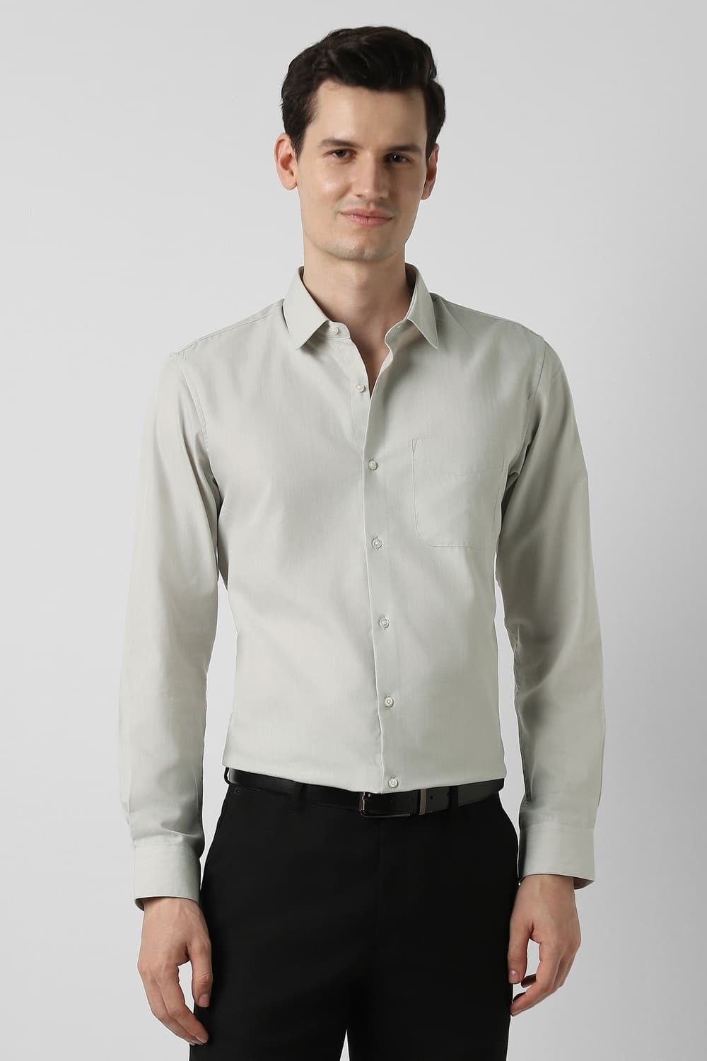 Men Grey Slim Fit Shirt | Peterengland