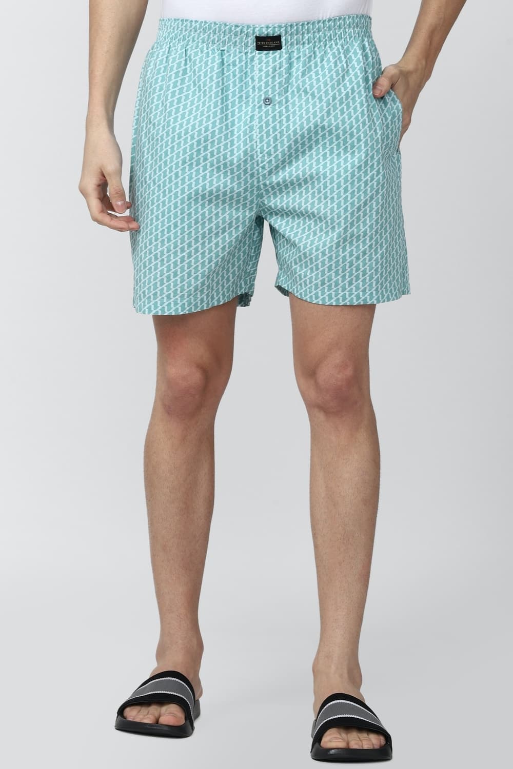 Men Green Print Boxer Shorts | Peterengland