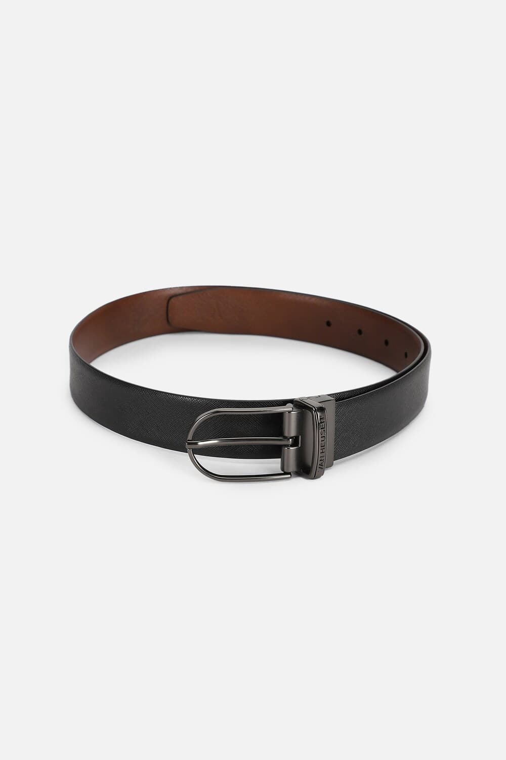 Men Black Textured Belt | Vanheusenindia