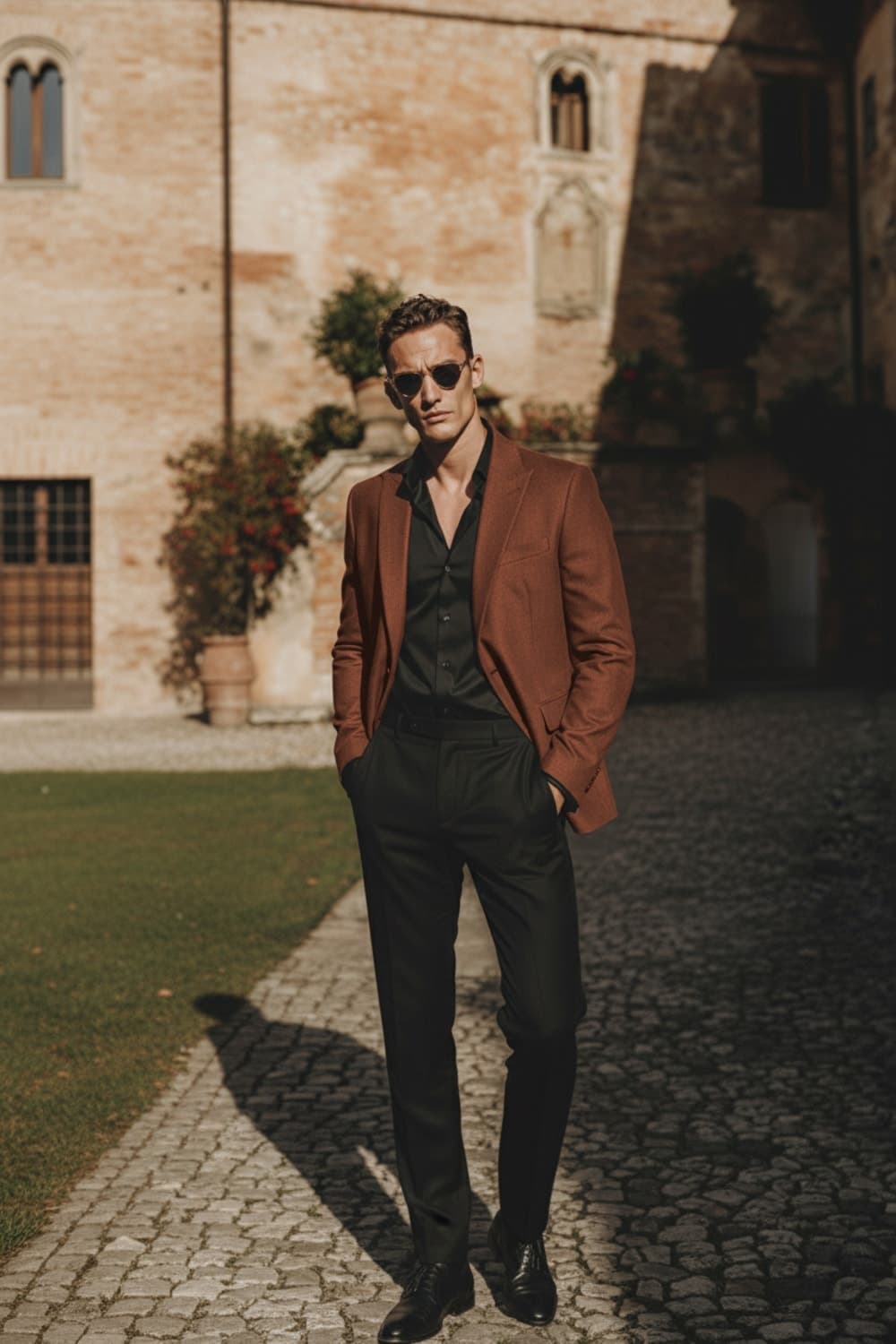 Men Brown Stripe Slim Fit Casual Blazer | Vanheusenindia Men Brown Stripe Slim Fit Casual Blazer | Vanheusenindia