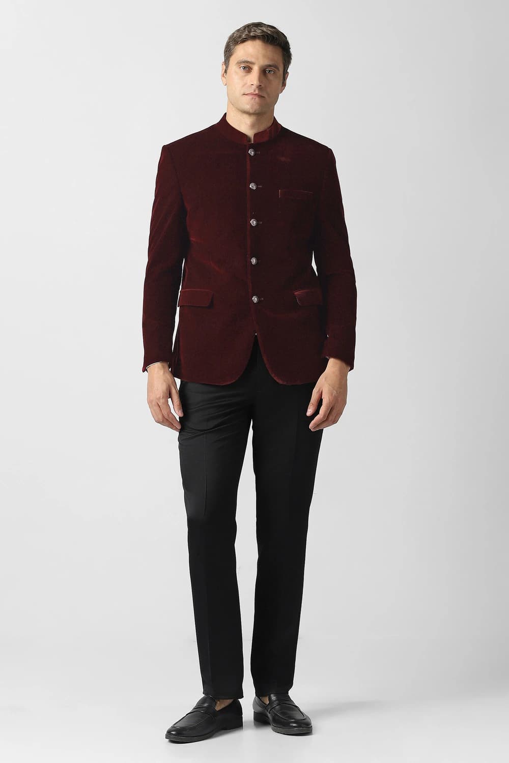 Men Maroon Solid Slim Fit Party Two Piece Suit | Vanheusenindia Men Maroon Solid Slim Fit Party Two Piece Suit | Vanheusenindia
