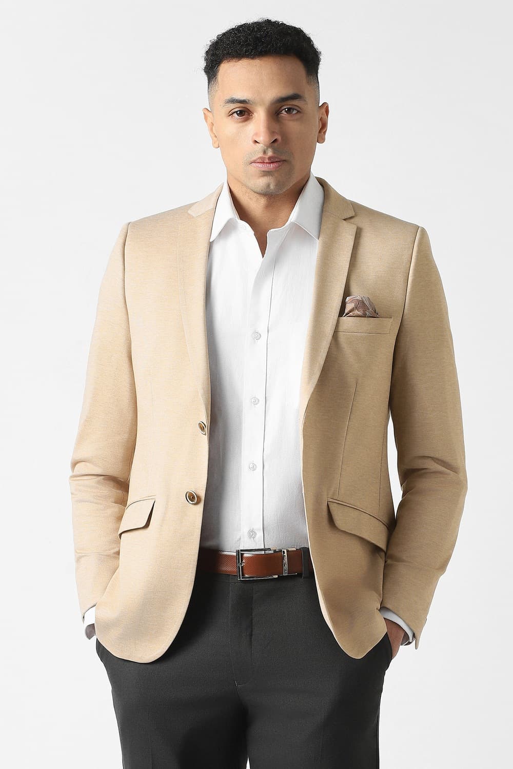 Van Heusen Beige Blazer | Vanheusenindia