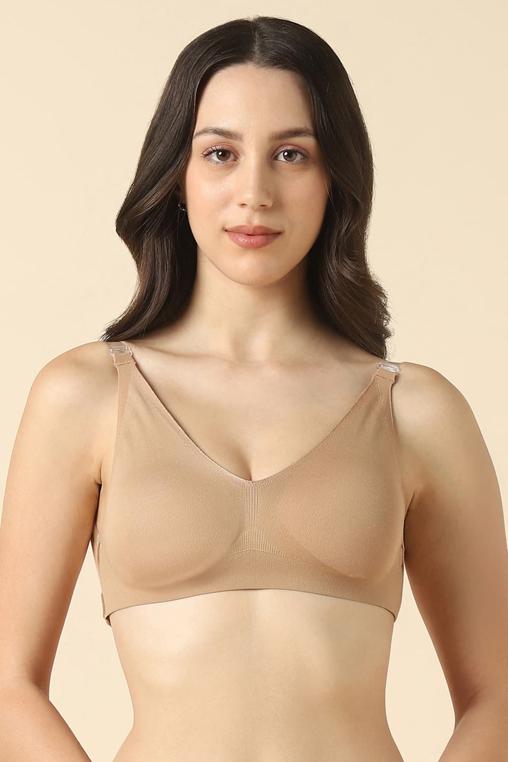 Van Heusen Women Solid Backless Bra - Padded, Medium Coverage, Adjustable Transparent Band, Removable cups | Vanheusenindia Van Heusen Women Solid Backless Bra - Padded, Medium Coverage, Adjustable Transparent Band, Removable cups | Vanheusenindia