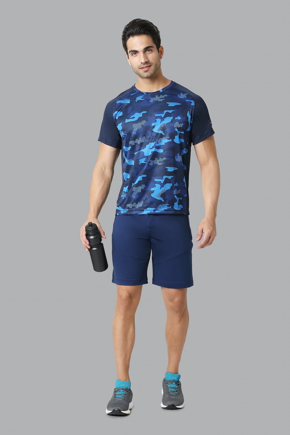 Van Heusen Performance Men Navy Solid Swift Dry 4 Way Stretch Knit Shorts | Vanheusenindia Van Heusen Performance Men Navy Solid Swift Dry 4 Way Stretch Knit Shorts | Vanheusenindia