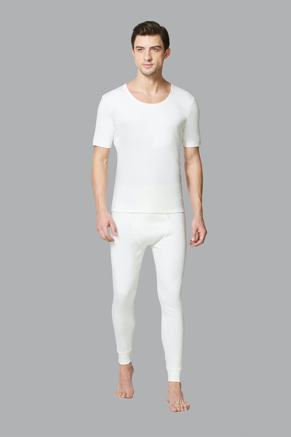 Van Heusen Men Ivory Solid Warmtech Anti Bacterial Thermal Bottom | Vanheusenindia Van Heusen Men Ivory Solid Warmtech Anti Bacterial Thermal Bottom | Vanheusenindia
