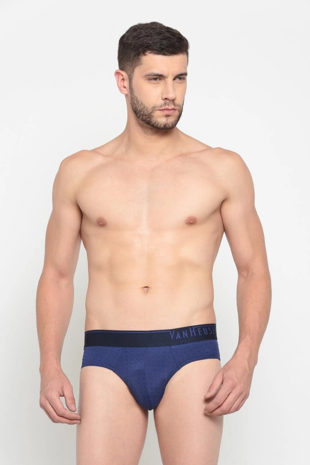 Men Blue Print Brief | Vanheusenindia Men Blue Print Brief | Vanheusenindia