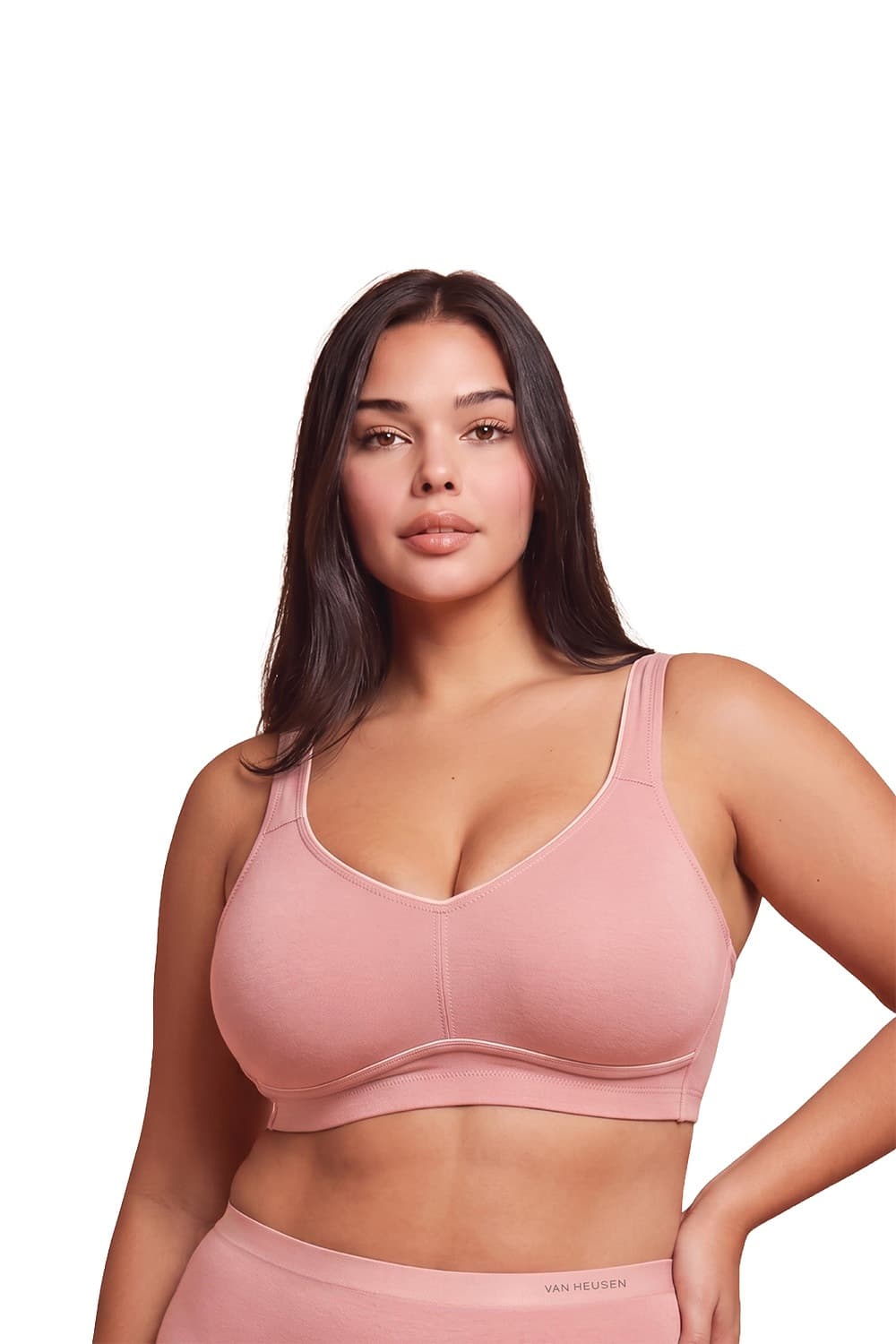 Van Heusen Women Old Rose Solid Plus Size Wireless Minimizer Bra | Vanheusenindia