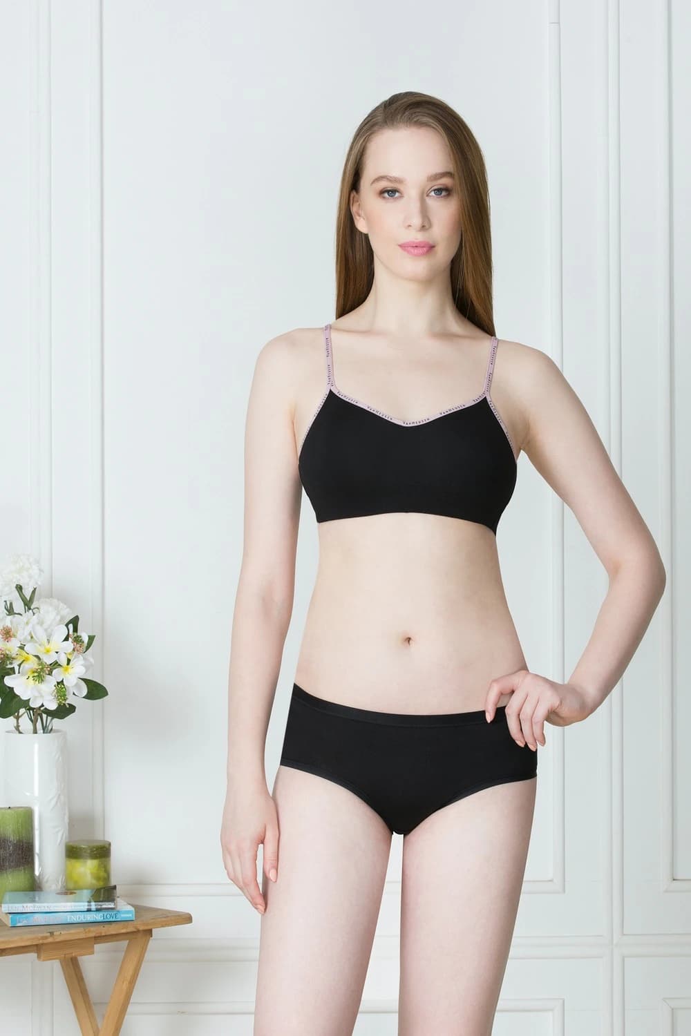 Van Heusen Women Pure Black Solid Seamless Cups Non Padded Cami Bra | Vanheusenindia Van Heusen Women Pure Black Solid Seamless Cups Non Padded Cami Bra | Vanheusenindia