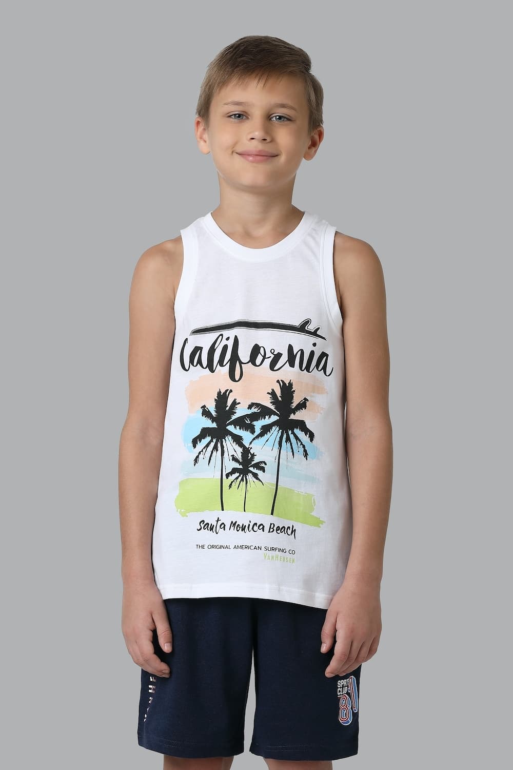 Van Heusen Boys White Smart Tech Easy Stain Release Vest | Vanheusenindia