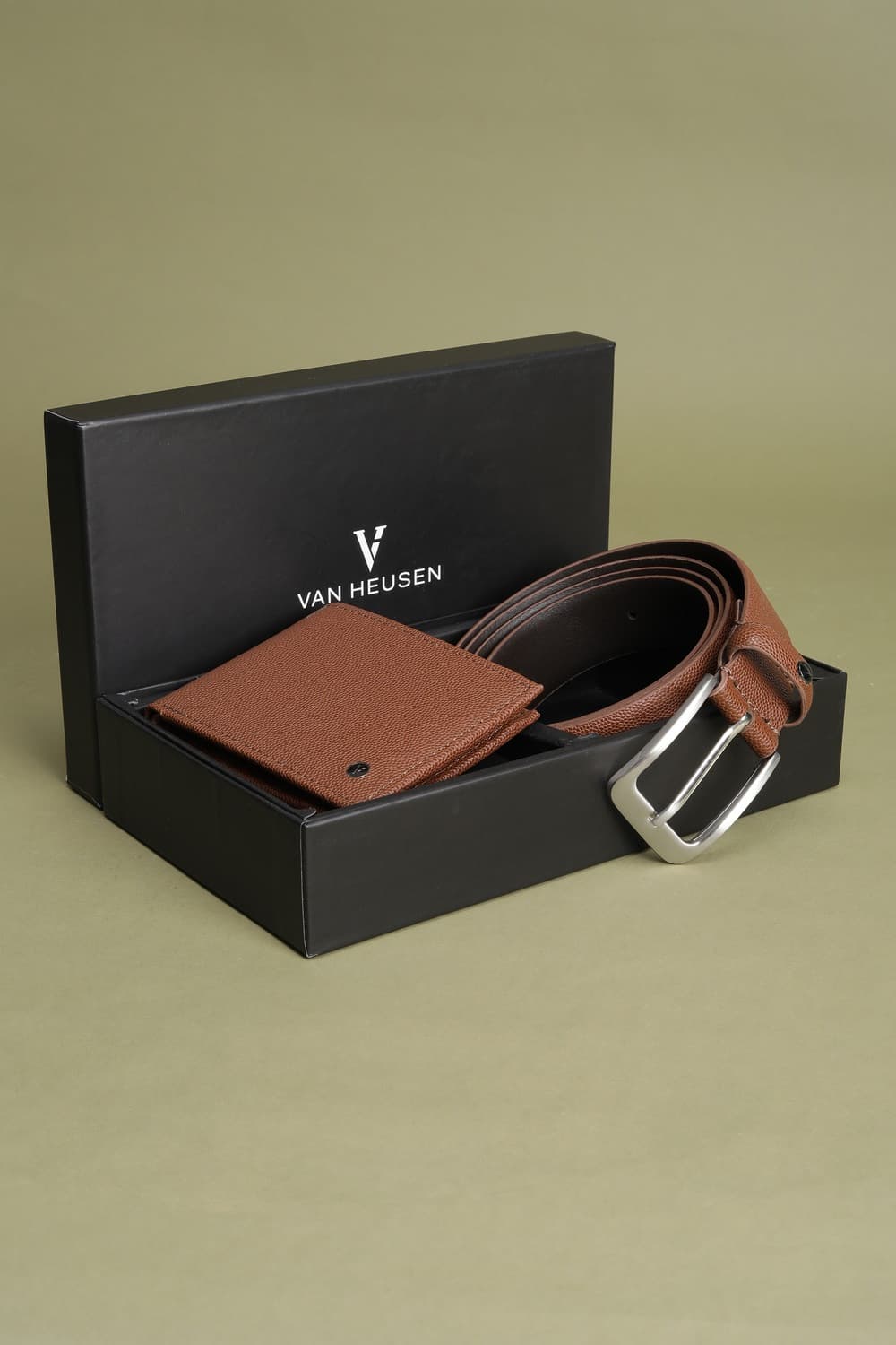 Men Brown Belt and Wallet | Vanheusenindia