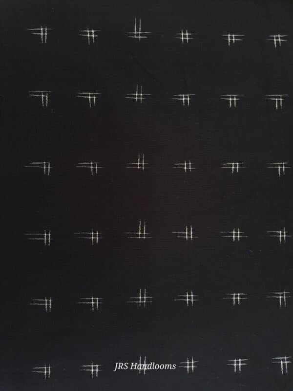 Pochampally Ikkat Cotton Saree - Black &amp; White Color - JRS Handlooms
