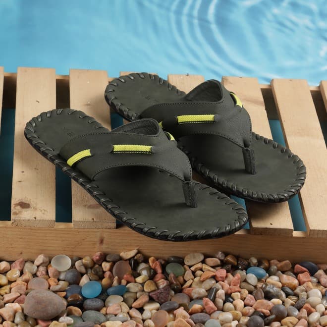 Men Green Casual Slippers