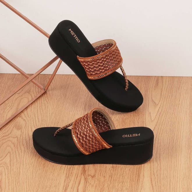 Women Yellow Ethnic Slip Ons | Metro Shoes