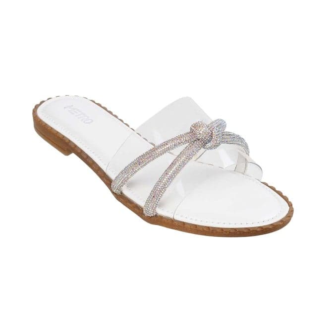 Women White Casual Slippers