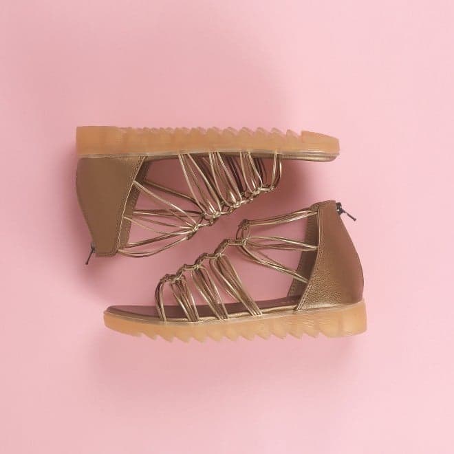 Girls Antic-gold Casual Sandals