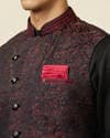 Black Draped Kurta Jacket Set