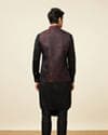 Black Draped Kurta Jacket Set
