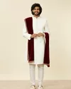 Classic Maroon Polki Dotted Dupatta