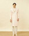 Rosewater Pink Ogee Patterned Sequined Sherwani Set
