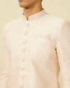 Rosewater Pink Ogee Patterned Sequined Sherwani Set
