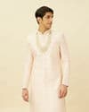 Rosewater Pink Ogee Patterned Sequined Sherwani Set