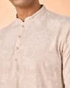 Glamorous Beige Linen Short Kurta