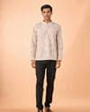 Glamorous Beige Linen Short Kurta