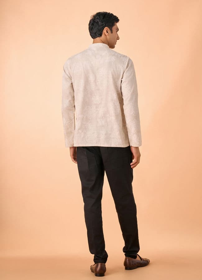 Glamorous Beige Linen Short Kurta