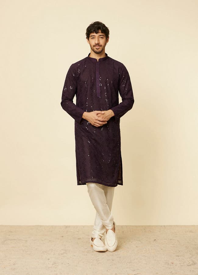 Royal Purple Chikankari Kurta Set