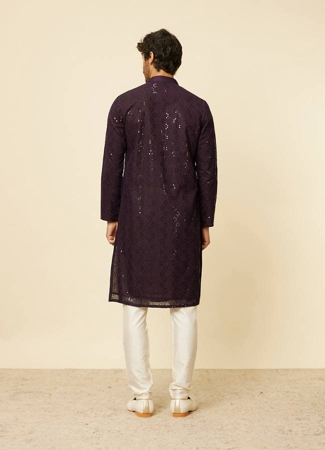 Royal Purple Chikankari Kurta Set