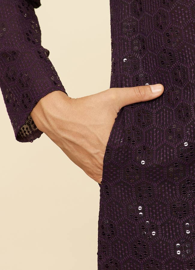 Royal Purple Chikankari Kurta Set