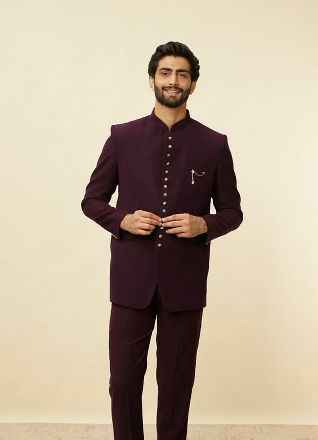 Royal Purple Classic Jodhpuri Suit