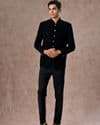Black Velvet Jodhpuri Suit