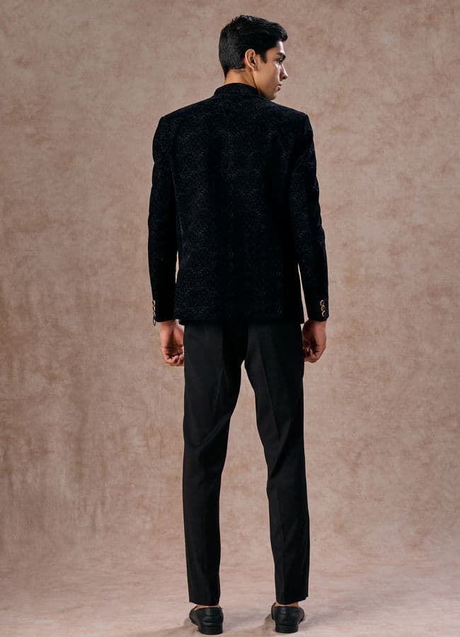 Black Velvet Jodhpuri Suit