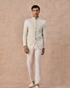 Cream Brocade Jodhpuri Suit