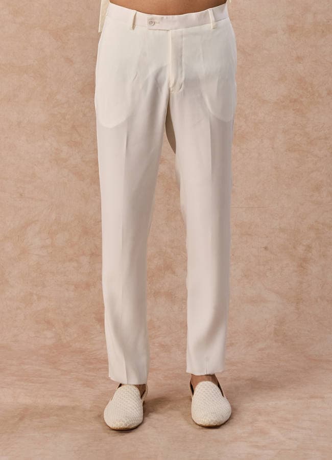 Cream Brocade Jodhpuri Suit
