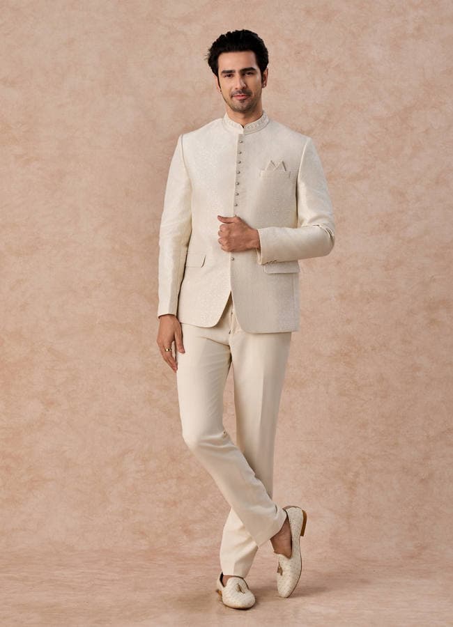 Elegant Cream Jodhpuri Suit
