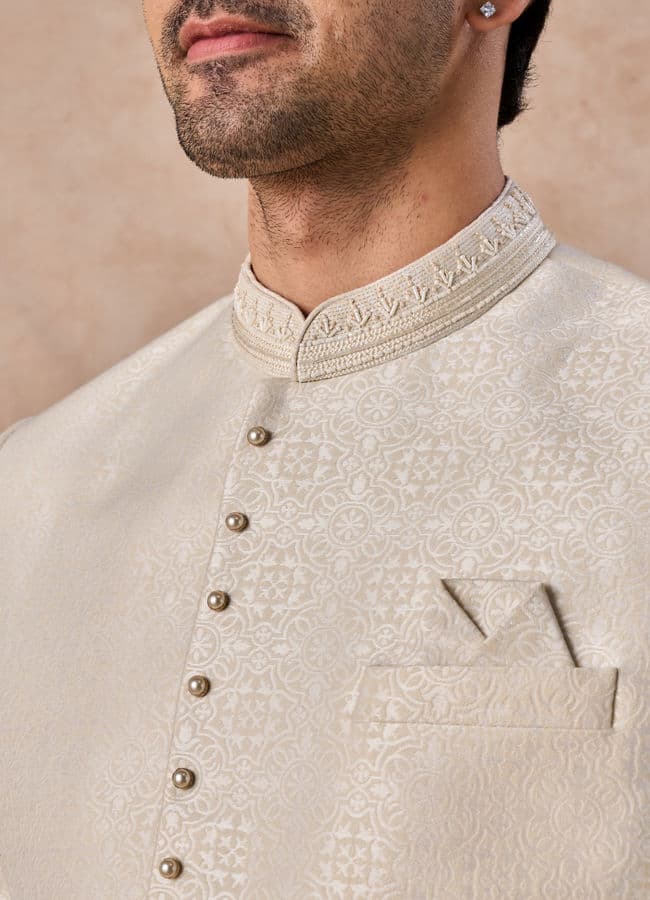 Elegant Cream Jodhpuri Suit