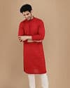 Red Chikankari Kurta Set