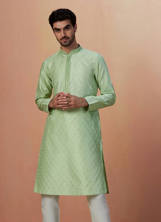 Light Green Paisley Kurta Pajama