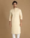 Cream Printed Kurta Set