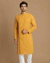 Mustard Side Open Kurta With Chikankari Work
