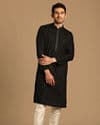 Black Kurta Set With Neck Detailing