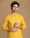 Daffodil Yellow Self Design Kurta